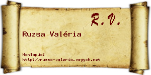 Ruzsa Valéria névjegykártya
